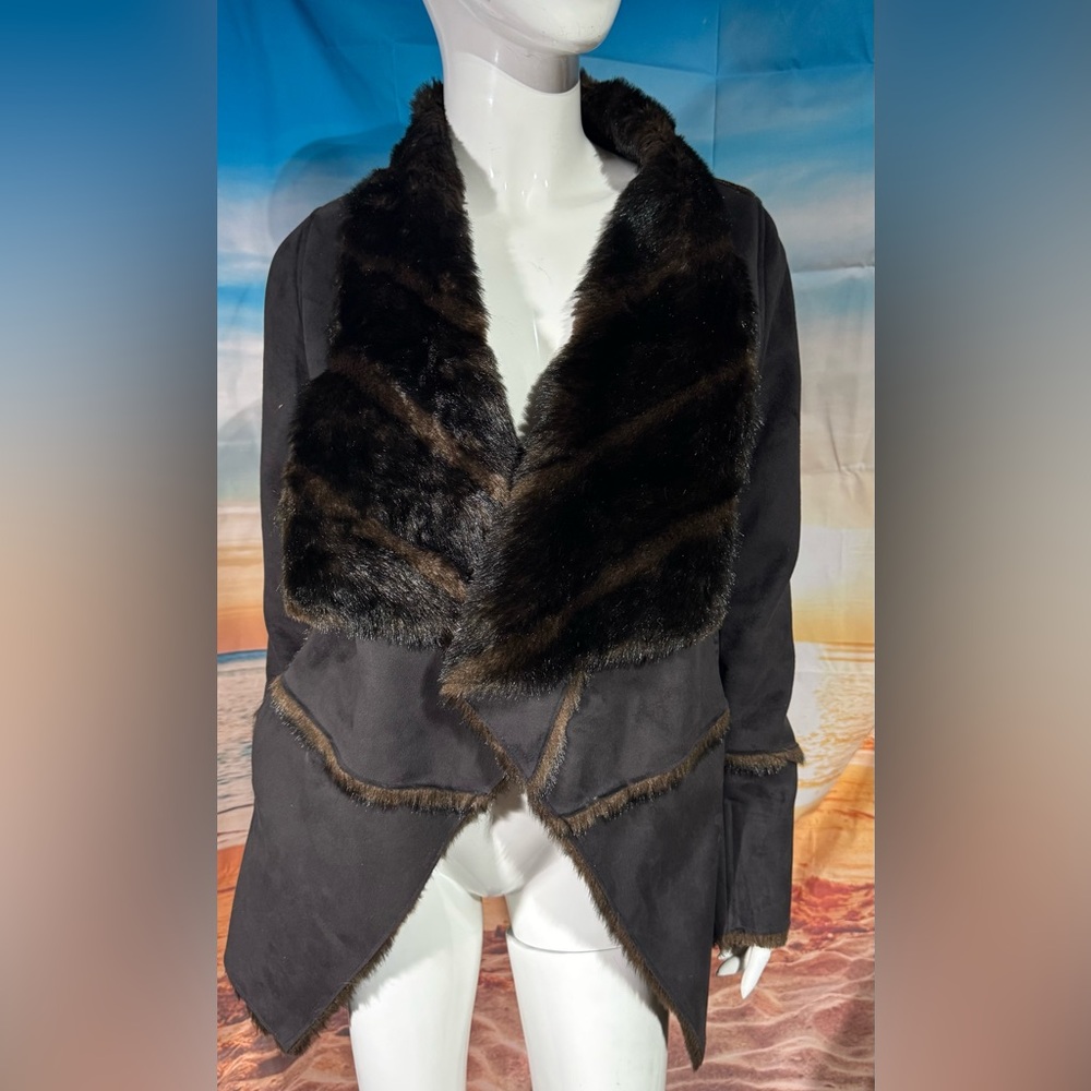 Michael Kors Faux Suede & Fur Coat